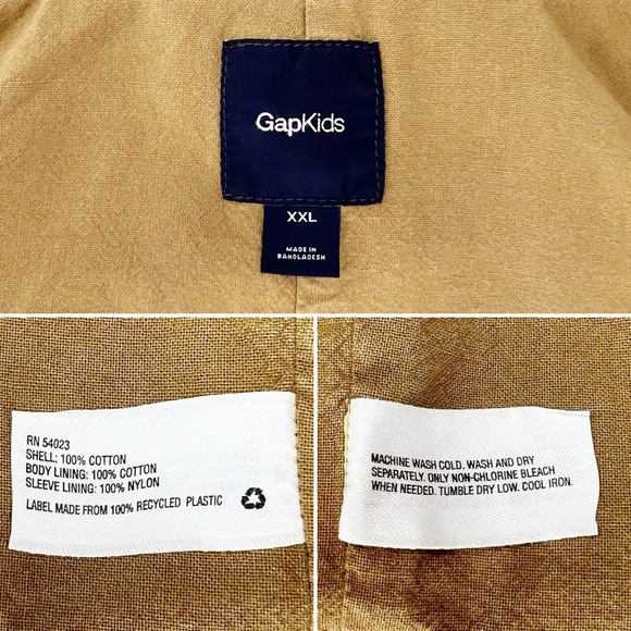 Gap Kids Khaki Field Jacket Boy’s Size XXL Coat Outerwear Gapkids Youth Unisex - Picture 3 of 5